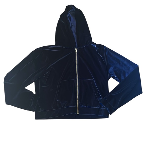 Fabletics Donna Velour Hoodie Navy Women’s Size XL - Picture 1 of 14